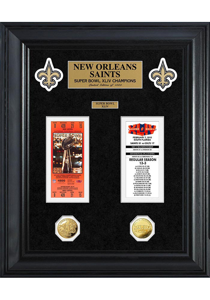 New Orleans Saints Super Bowl Ticket Collection Wall Frame