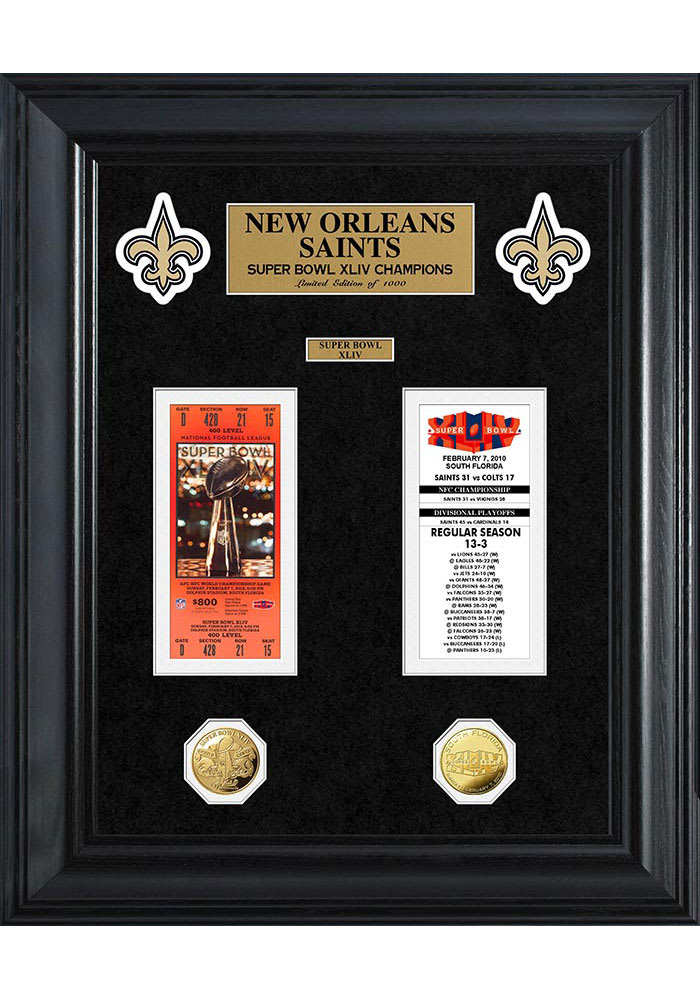 New Orleans Saints Super Bowl Ticket Collection Plaque