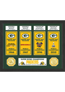 Green Bay Packers Super Bowl Banner Collection Plaque