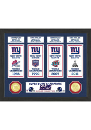 New York Giants Super Bowl Banner Collection Plaque