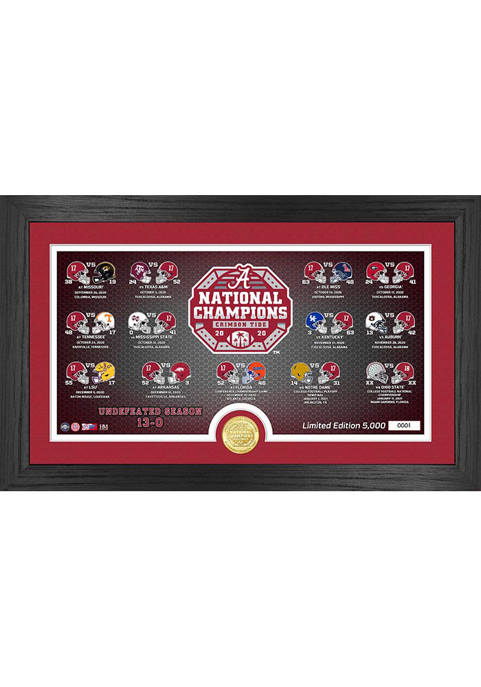 Alabama Crimson Tide 2020 Football National Champion Panoramic Photo Mint Plaque