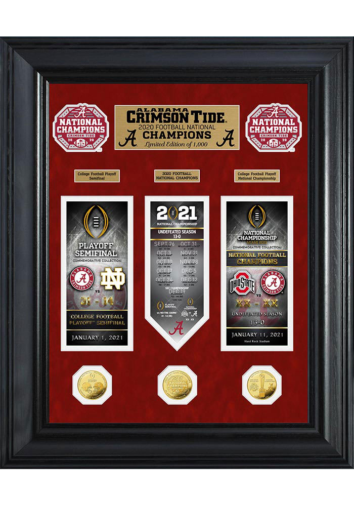 Alabama Crimson Tide 2020 National Champion Deluxe Gold Coin Plaque