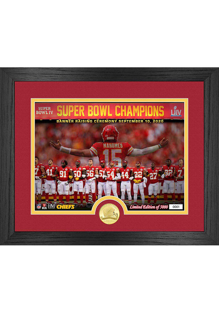 Kansas City Chiefs Super Bowl 54 Champions Banner Raising Bronze Photo Mint Plaque