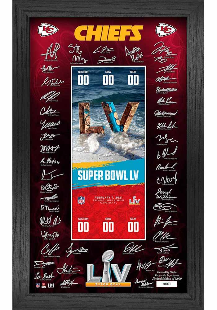 Kansas City Chiefs Super Bowl LV Signature Ticket Plaque