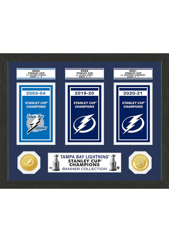 Tampa Bay Lightning Stanley Cup Champions Banner Photo Mint Plaque