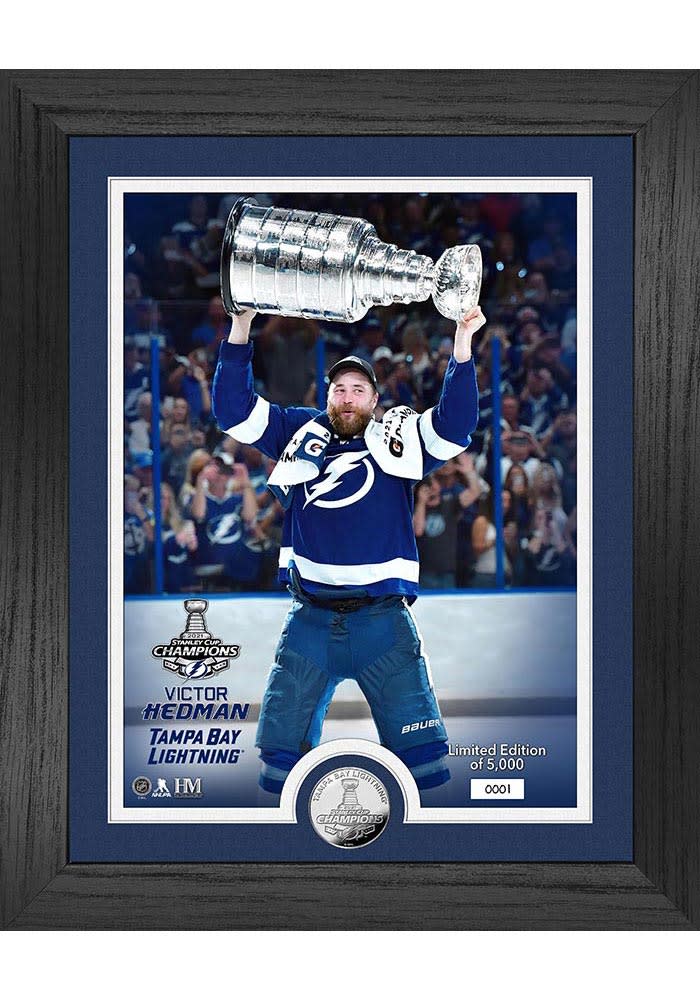 Victor Hedman Tampa Bay Lightning 2021 Stanley Cup Trophy Coin Photo Mint Plaque