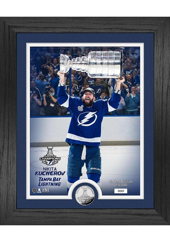 Nikita Kucherov Tampa Bay Lightning 2021 Stanley Cup Trophy Coin Photo Mint Plaque