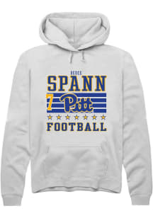 Deuce Spann Rally Mens White Pitt Panthers NIL Striped Player Hood