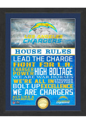 Los Angeles Chargers House Rules Bronze Coin Photo Plaque