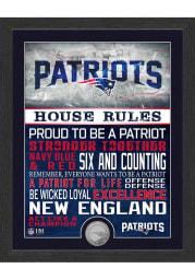 New England Patriots House Rules Bronze Coin Photo Plaque