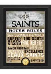 New Orleans Saints House Rules Bronze Coin Photo Plaque