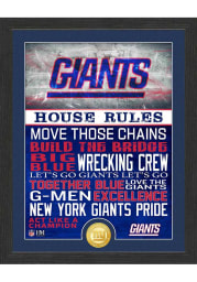 New York Giants House Rules Bronze Coin Photo Plaque