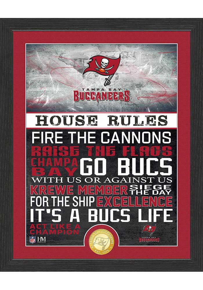 Tampa Bay Buccaneers House Rules Bronze Coin Photo Plaque