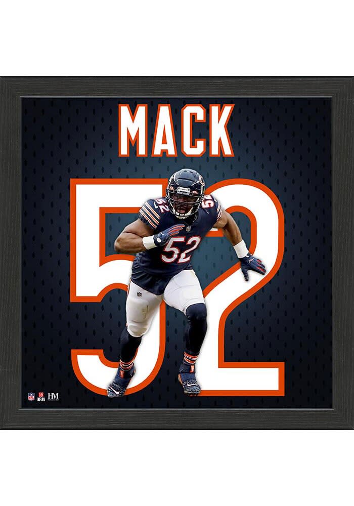 Roquan Smith Signed Chicago Bears 35x43 Custom Framed Jersey (Beckett –