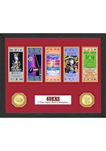 San Francisco 49ers Super Bowl Championship Ticket Collection Plaque