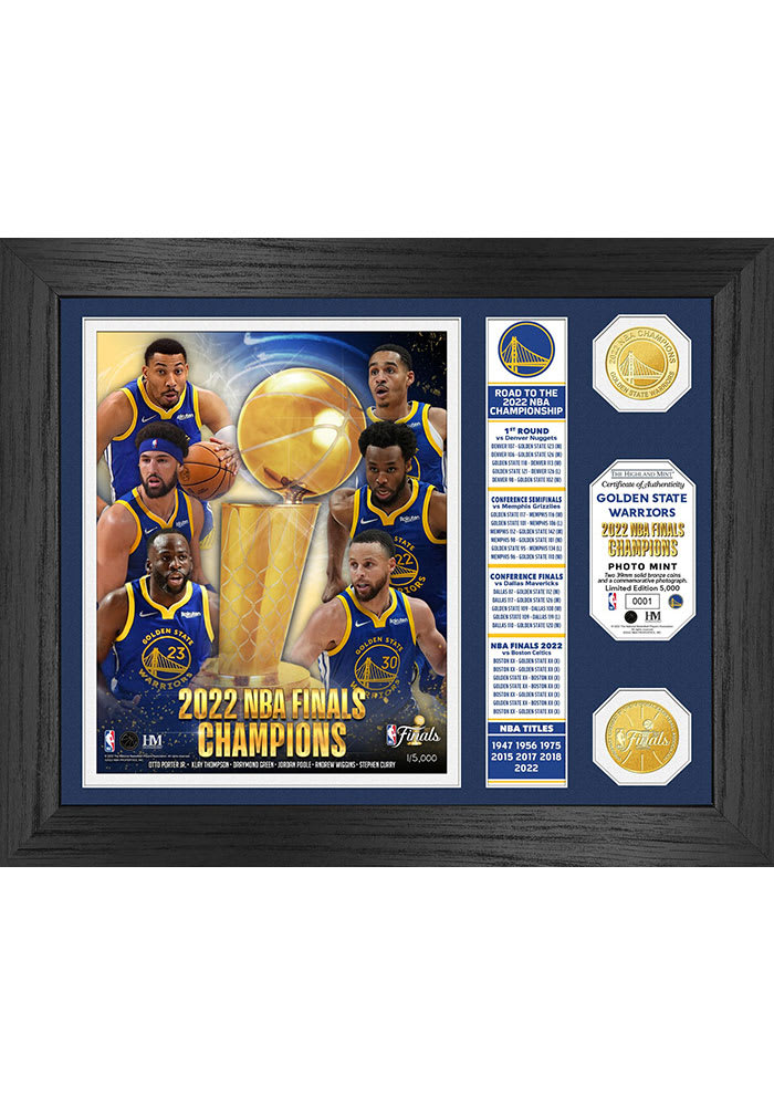 Golden State Warriors 2022 NBA Finals Champions Banner Bronze Coin Plaque