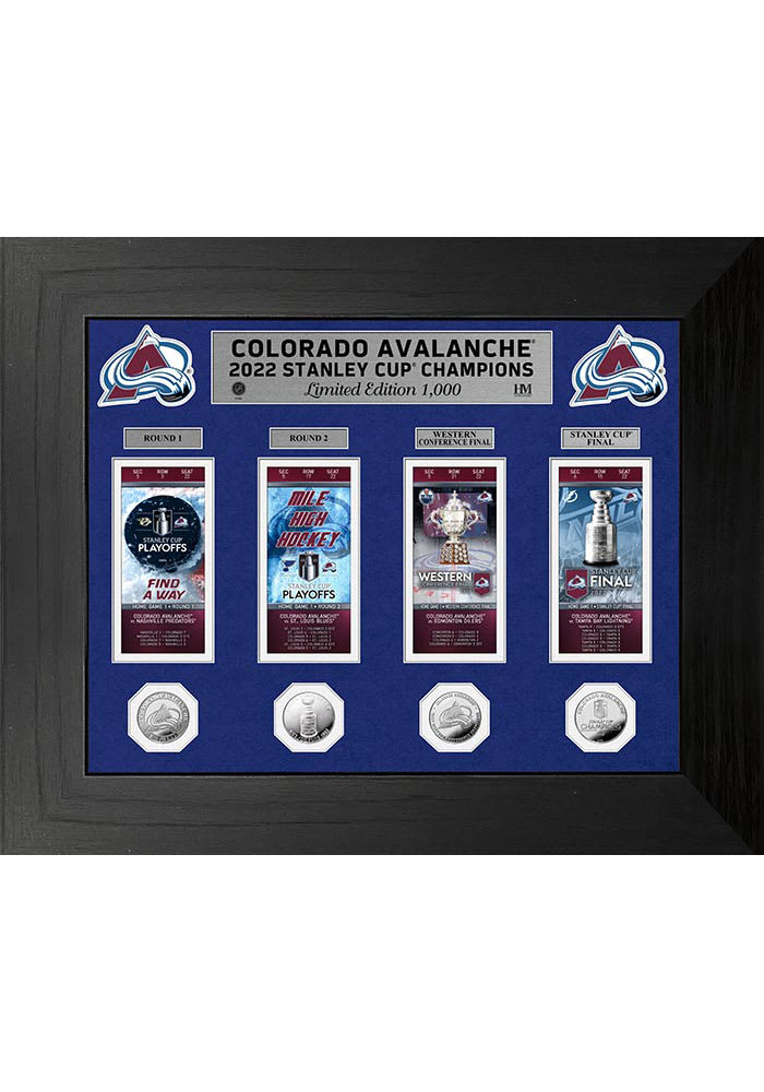 Colorado Avalanche 2022 Stanley Cup Champions Deluxe Ticket Coin Collection Plaque