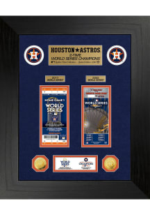 Houston Astros 2022 World Series Champions 2 Time Gold Coin Ticket Plaque