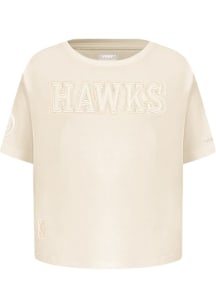 Pro Standard Atlanta Hawks Girls White Neutral Short Sleeve Fashion T-Shirt