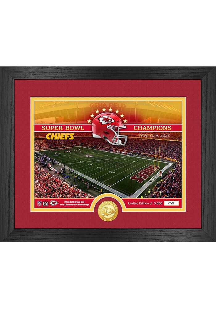 Kansas City Chiefs Stadium Silver Coin and Photo Plaque RED