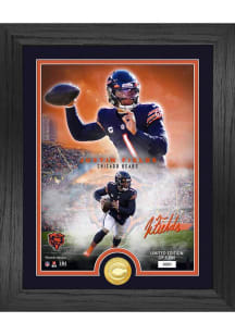 Justin Fields Chicago Bears Legends Bronze Coin and Photo Plaque