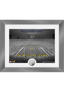 Silver Michigan Wolverines Art Deco Stadium Coin Photo Mint Plaque
