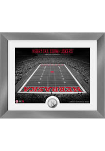 Silver Nebraska Cornhuskers Art Deco Stadium Coin Photo Mint Plaque