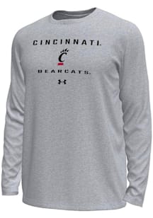 Under Armour Cincinnati Bearcats Grey Straight Name Tech Stretch Long Sleeve T-Shirt