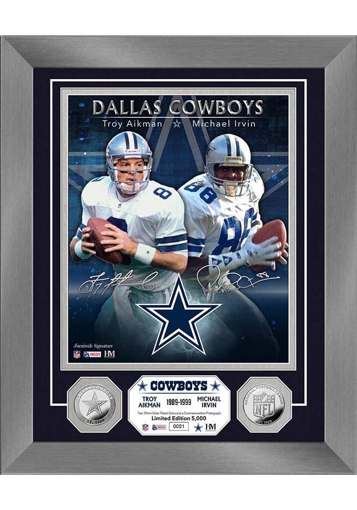 Highland Mint Troy Aikman & Michael Irvin Dynamic Duo Silver Coin Photo Mint MPN:PHOTO16592K