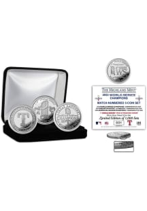 Texas Rangers 2023 World Series Champions 3 Piece Silver Set Collectible Coin