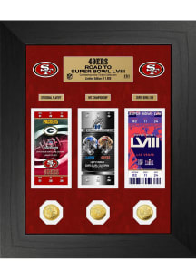 San Francisco 49ers Road to Super Bowl LVIII Deluxe Ticket Plaque