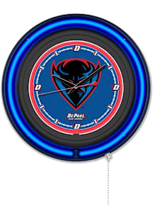 DePaul Blue Demons Double Neon Wall Clock