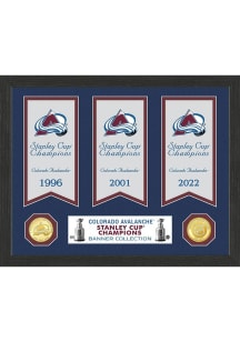 Colorado Avalanche Stanley Cup Banner Collection Plaque