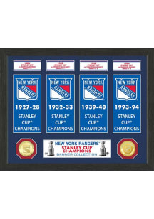 New York Rangers Stanley Cup Banner Collection Plaque