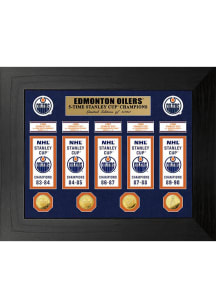 Edmonton Oilers 5x Stanley Cup Champions Banner Collection Plaque
