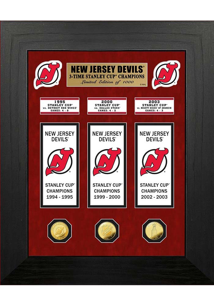 New Jersey Devils Deluxe Stanley Cup Banner Plaque BLACK
