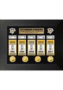 Pittsburgh Penguins 5x Stanley Cup Champions Banner Collection Plaque