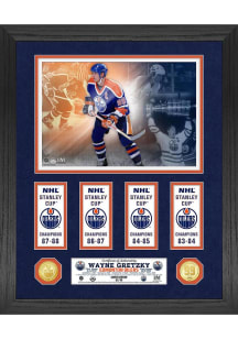 Wayne Gretzky Edmonton Oilers 4x Stanley Cup Champion Banner Collection Plaque