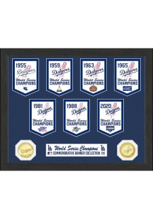 Los Angeles Dodgers World Series Banner Collection Plaque