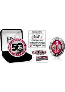 Red Ohio State Buckeyes 50th anniversary Coin