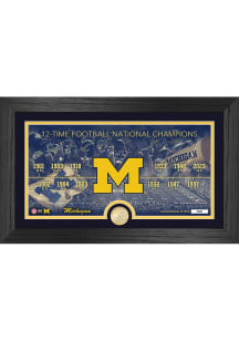 Blue Michigan Wolverines Bronze Timeline Picture Frame