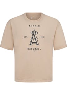Levelwear Los Angeles Angels Brown Signature Knit Crossway Short Sleeve Fashion T Shirt