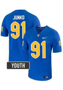 Caleb Junko Nike Youth Blue Pitt Panthers NIL Name And Number Football Jersey Jersey