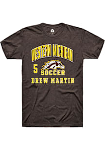Drew Martin Western Michigan Broncos Brown NIL Arch Logo Short Sleeve Player T Shirt