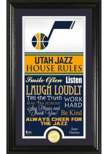 Utah Jazz House Rules Bronze Coin Photo Mint Plaque