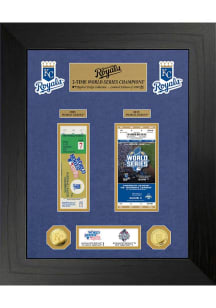 Kansas City Royals World Series Deluxe Gold Coin and Ticket Collection Plaque
