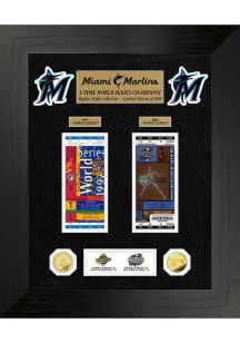 Miami Marlins World Series Deluxe Gold Coin and Ticket Collection Plaque