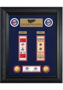 Minnesota Twins World Series Deluxe Gold Coin and Ticket Collection Plaque