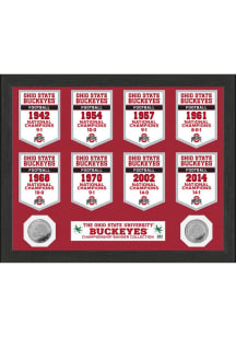 Red Ohio State Buckeyes National Champions Banner Collection Plaque