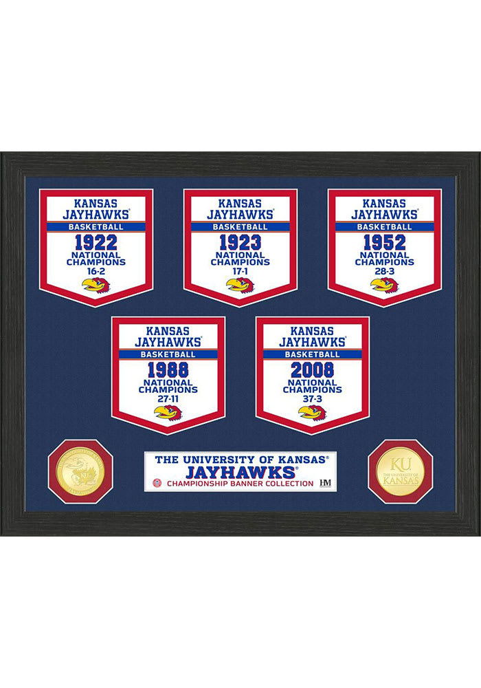 Kansas Jayhawks National Champions Banner Collection Plaque